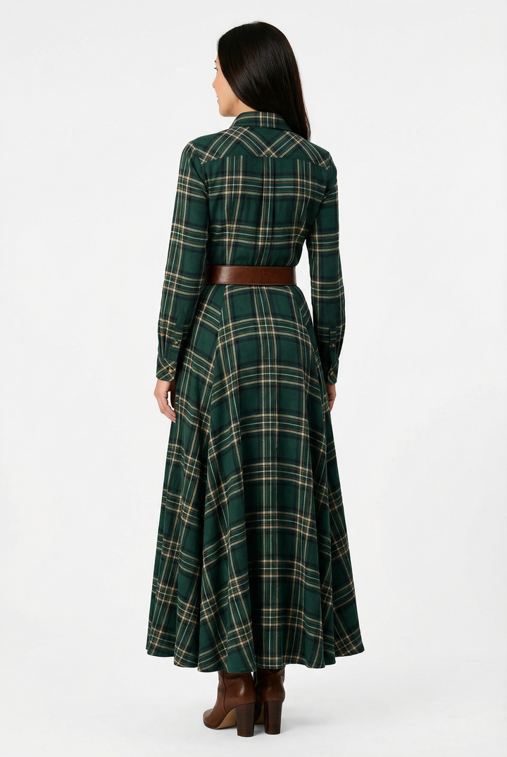 Isabella - Vestido Largo Estilo Cuadros