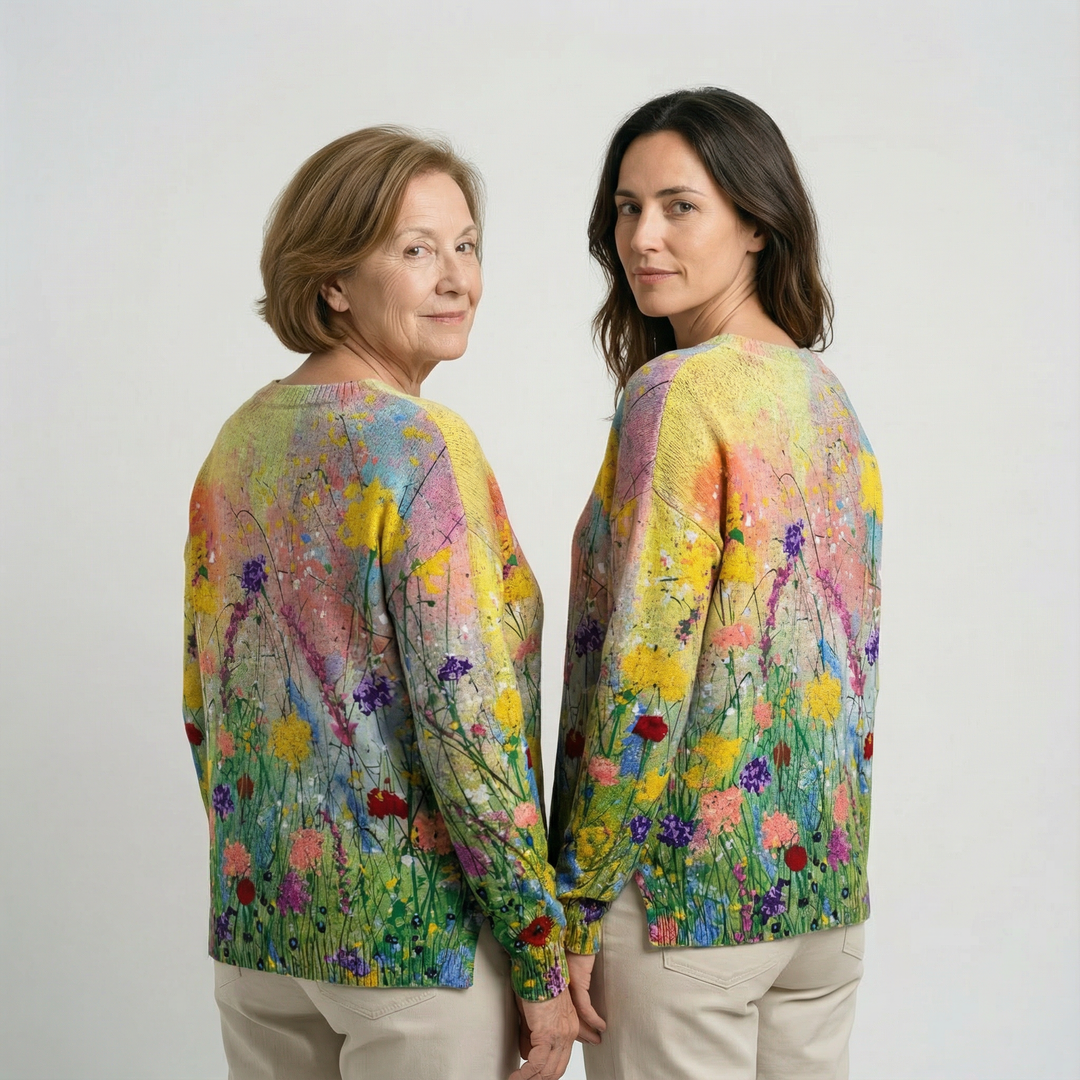 Penelope – Suéter artístico con flores