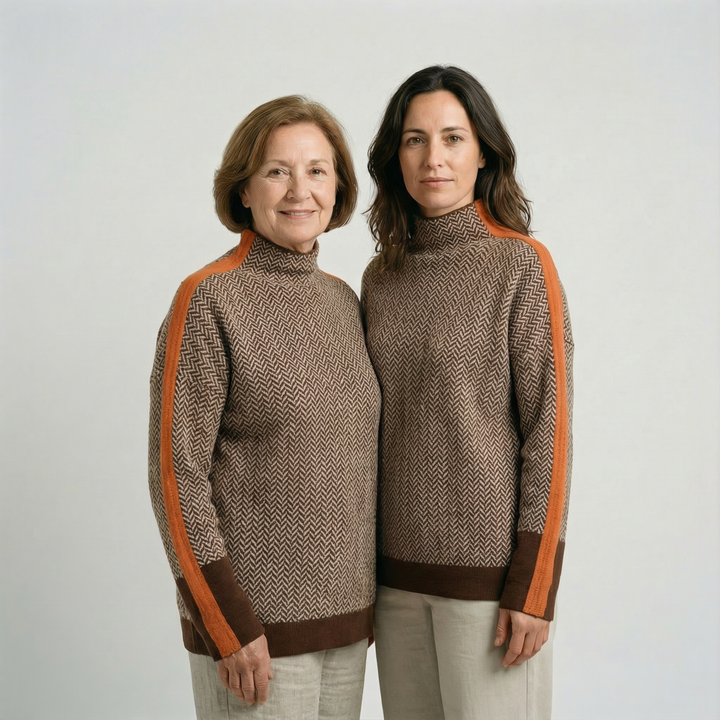 Sophia - Suéter con cuello alto de espiga