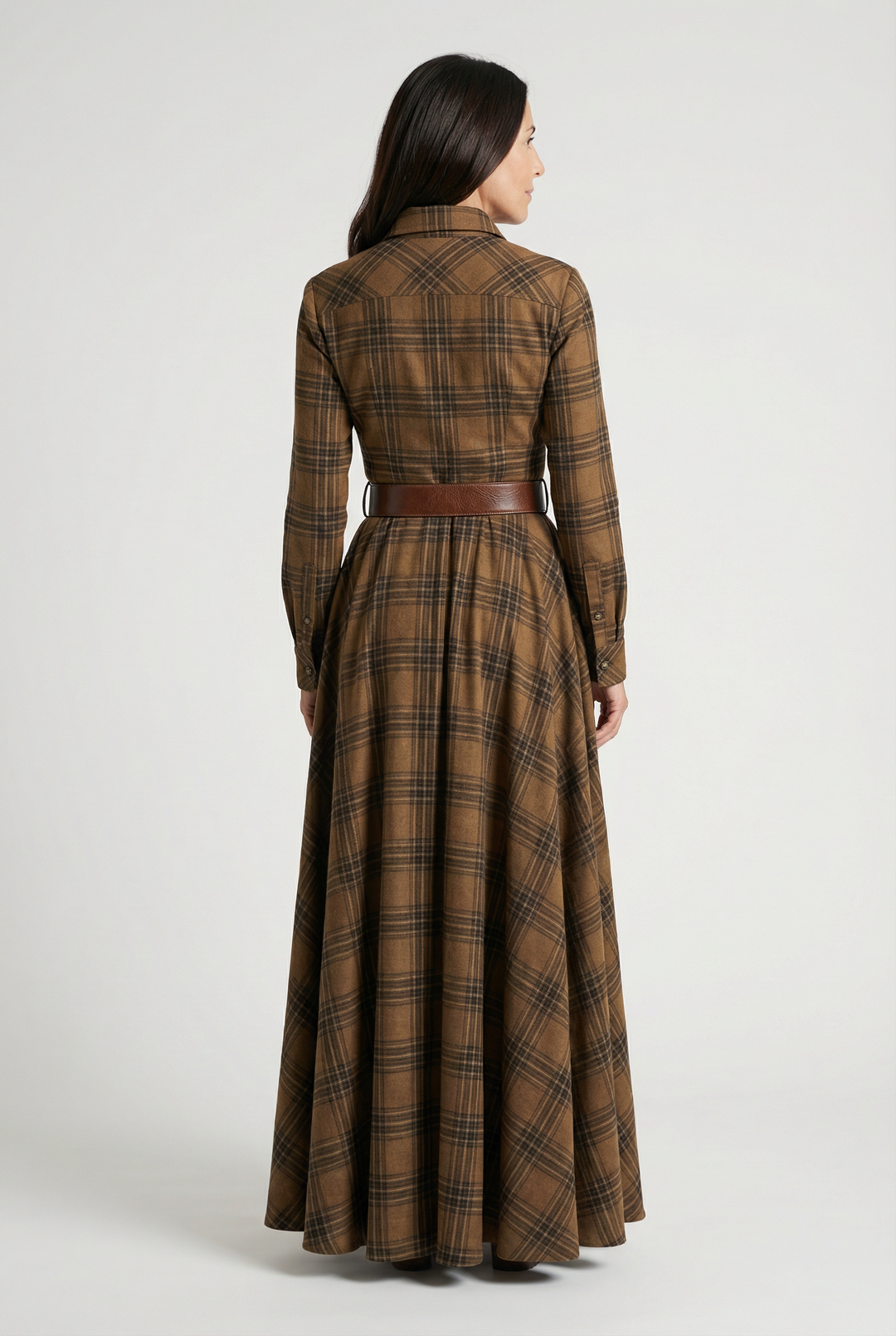 Isabella - Vestido Largo Estilo Cuadros