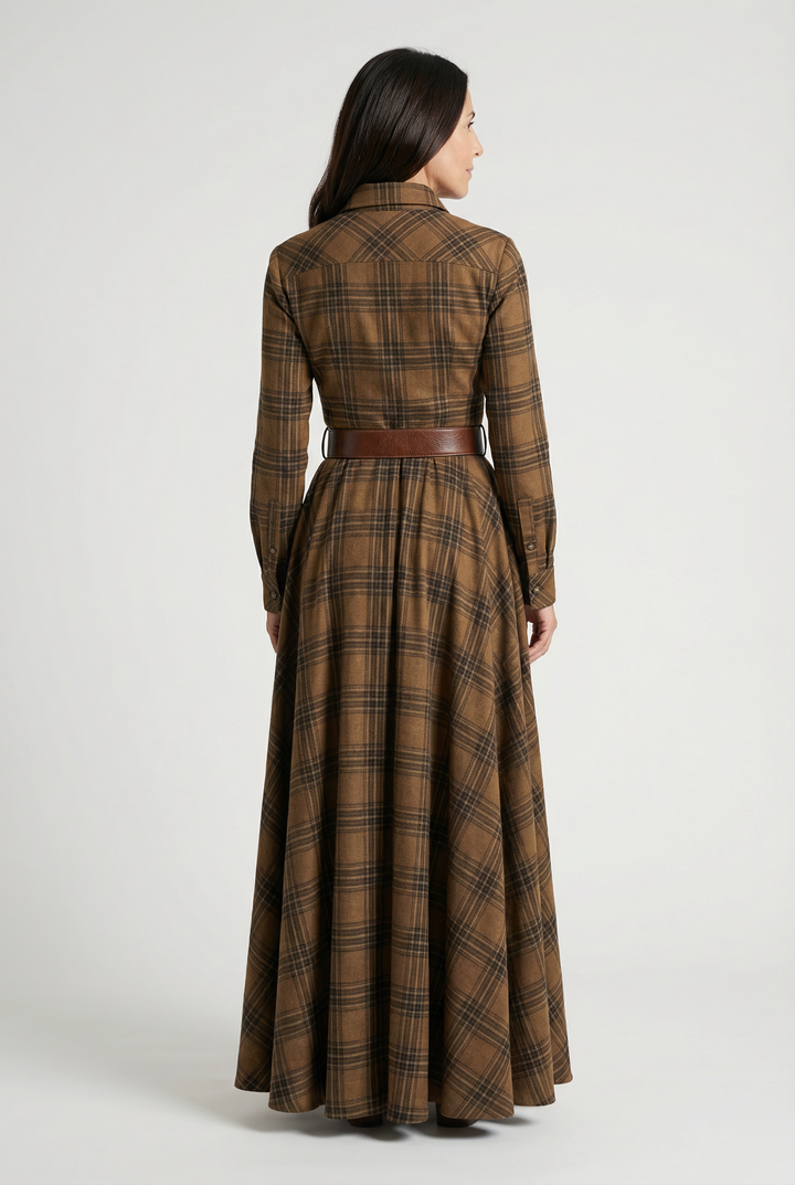 Isabella - Vestido Largo Estilo Cuadros