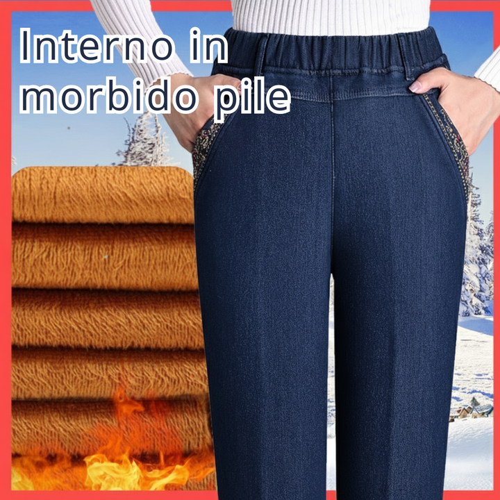 Isabel - Pantalones de cintura elástica con detalles laterales