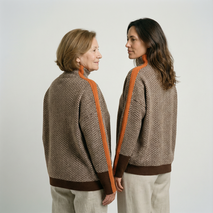 Sophia - Suéter con cuello alto de espiga