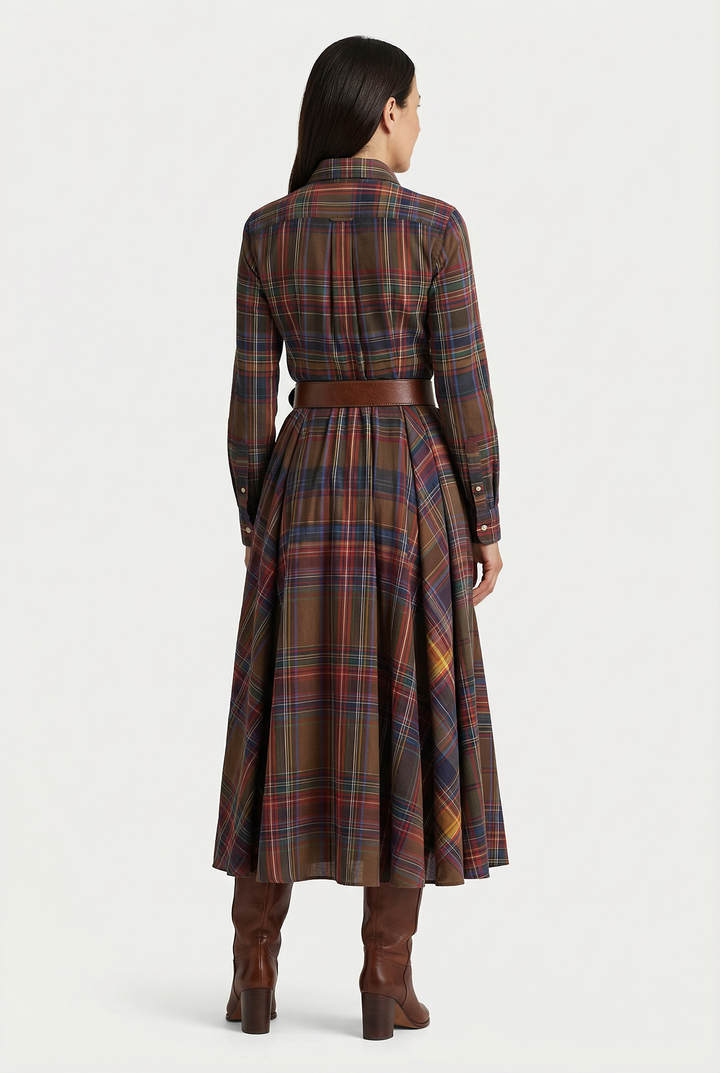 Isabella - Vestido Largo Estilo Cuadros