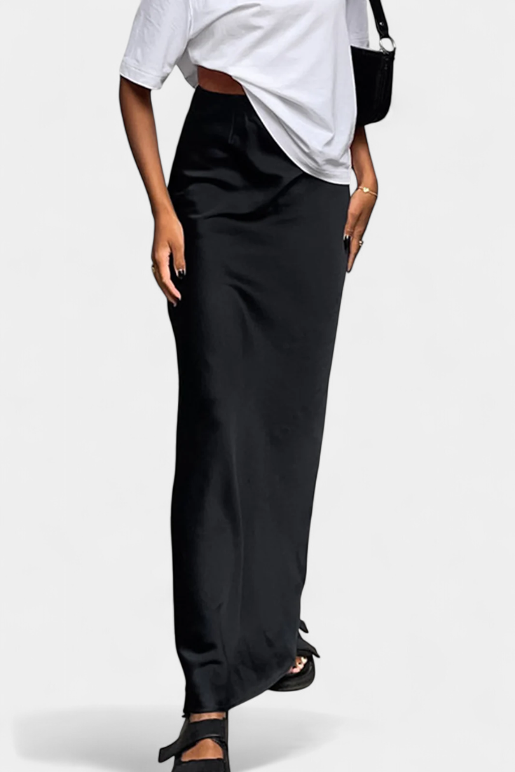 Fable Falda Maxi Utility de Diseño Liso y Estilo Pulido