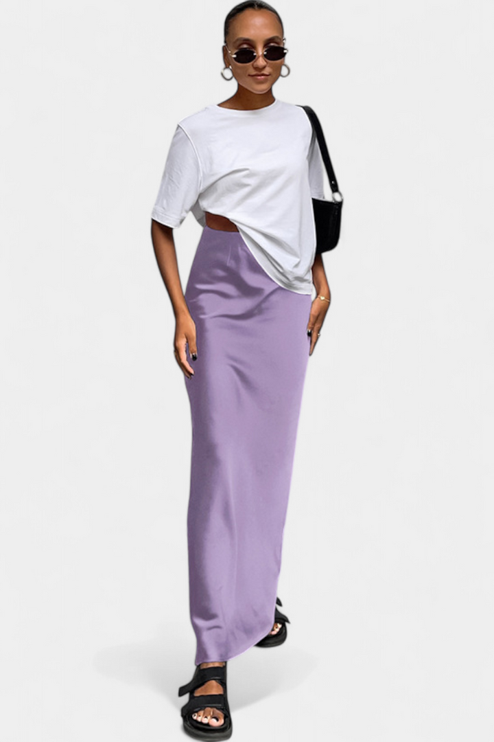 Fable Falda Maxi Utility de Diseño Liso y Estilo Pulido