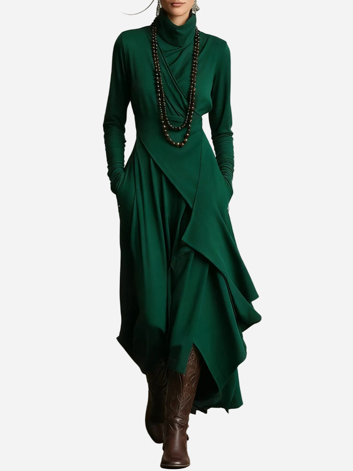 Aurora - Vestido Midi con Cuello Alto