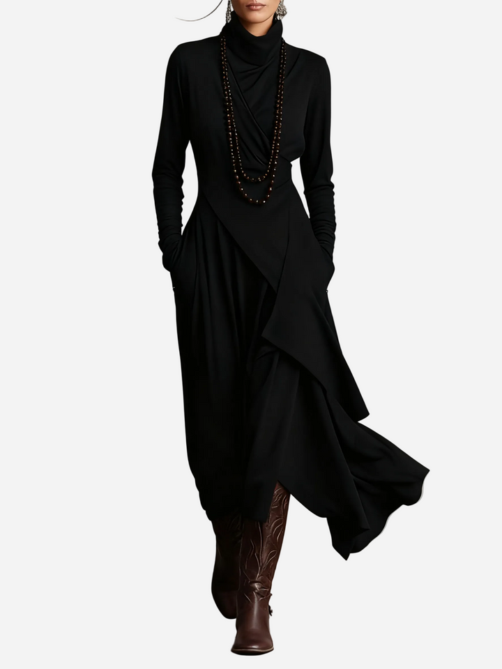 Aurora - Vestido Midi con Cuello Alto