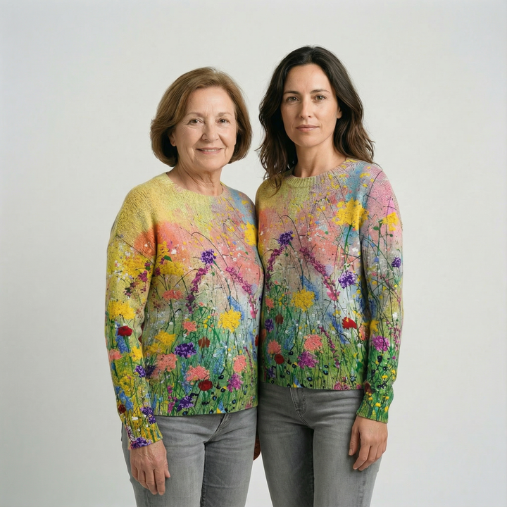 Penelope – Suéter artístico con flores